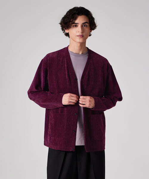 PS Paul Smith(ピーエスポールスミス)の「カットベロア カーディガン / 262721 EXCD01(カーディガン/ボレロ・メンズ・ワインレッド/ネイビー/グレー/ブラウン・LARGE/MEDIUM/X-LARGE)」の4枚目の写真