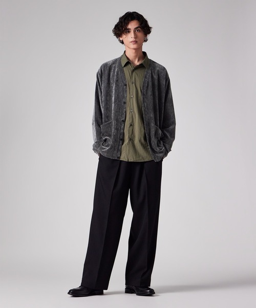 PS Paul Smith(ピーエスポールスミス)の「カットベロア カーディガン / 262721 EXCD01(カーディガン/ボレロ・メンズ・ワインレッド/ネイビー/グレー/ブラウン・LARGE/MEDIUM/X-LARGE)」の5枚目の写真