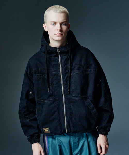 glamb(グラム)の「Remake Hooded Work Jacket / リメイクフードワークジャケット(ミリタリージャケット・メンズ・ブラウン/ブラック・L/S/M)」の2枚目の写真