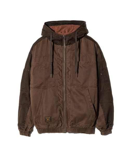 glamb(グラム)の「Remake Hooded Work Jacket / リメイクフードワークジャケット(ミリタリージャケット・メンズ・ブラウン/ブラック・L/S/M)」の3枚目の写真
