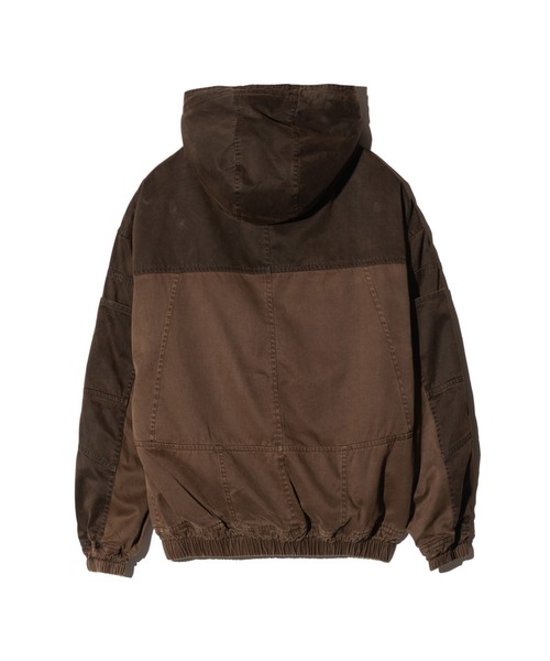 glamb(グラム)の「Remake Hooded Work Jacket / リメイクフードワークジャケット(ミリタリージャケット・メンズ・ブラウン/ブラック・L/S/M)」の4枚目の写真