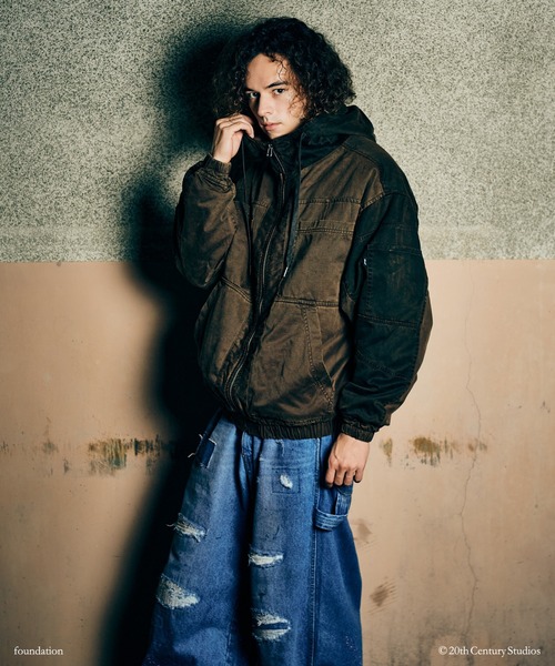 glamb(グラム)の「Remake Hooded Work Jacket / リメイクフードワークジャケット(ミリタリージャケット・メンズ・ブラウン/ブラック・L/S/M)」の14枚目の写真
