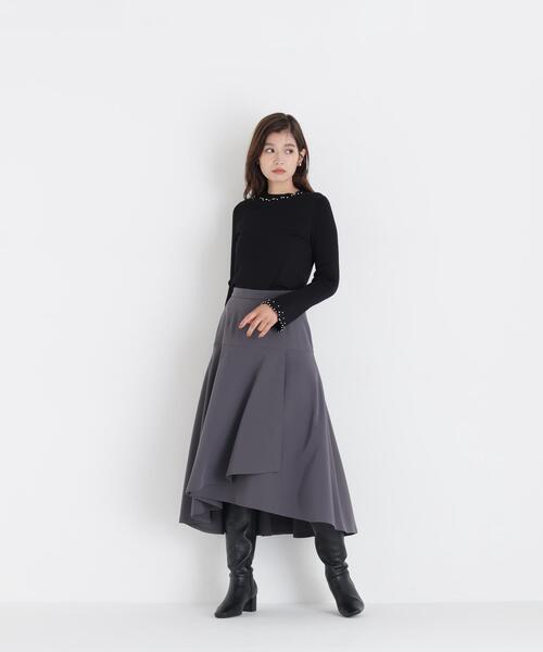 NATURAL BEAUTY BASIC（ナチュラルビューティーベーシック）の「メタルボールフレアカフスニット（ニット/セーター・レディース・ブラック/ブルー/オフホワイト・FREE）」の5枚目の写真
