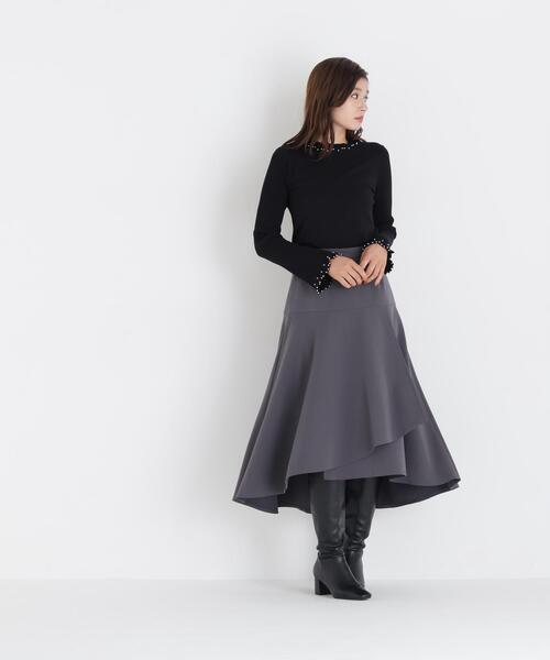 NATURAL BEAUTY BASIC（ナチュラルビューティーベーシック）の「メタルボールフレアカフスニット（ニット/セーター・レディース・ブラック/ブルー/オフホワイト・FREE）」の7枚目の写真