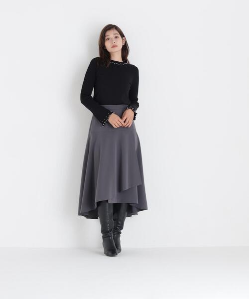 NATURAL BEAUTY BASIC（ナチュラルビューティーベーシック）の「メタルボールフレアカフスニット（ニット/セーター・レディース・ブラック/ブルー/オフホワイト・FREE）」の9枚目の写真