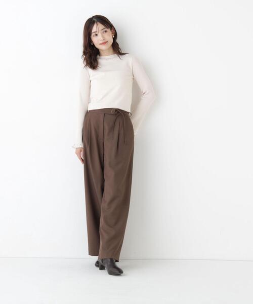 NATURAL BEAUTY BASIC（ナチュラルビューティーベーシック）の「メタルボールフレアカフスニット（ニット/セーター・レディース・ブラック/ブルー/オフホワイト・FREE）」の21枚目の写真