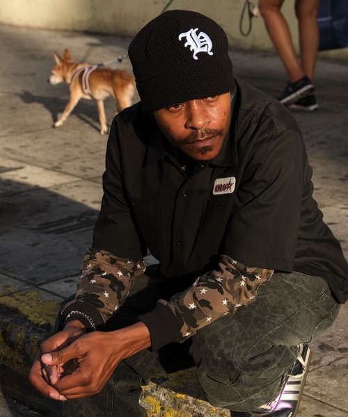 HUF（ハフ）の「OLYMPIA KNIT BUCKET HAT（ハット・メンズ・ブラック/ブラウン・O/S）」の4枚目の写真