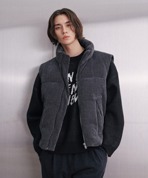 ADHOC（アドホック）の「男性コーデュロイパディングベスト (DK-GREY) (HBAVE20)（ベスト）」