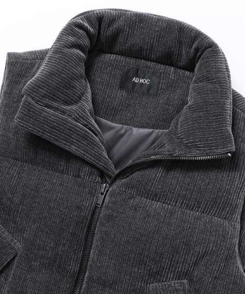 ADHOC(アドホック)の「男性コーデュロイパディングベスト (DK-GREY) (HBAVE20)(ベスト・メンズ・その他・100/105/95)」の6枚目の写真