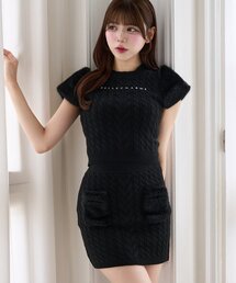 【Belle Charme】Cable Knit Tight Skirt