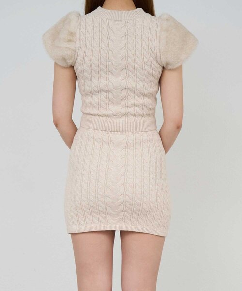 Belle Charme（ベルシャルム）の「【Belle Charme】Cable Knit Tight Skirt（スカート・レディース・ブラック/ベージュ/ピンク・FREE）」の11枚目の写真