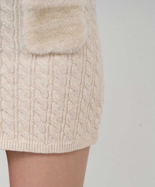 Belle Charme（ベルシャルム）の「【Belle Charme】Cable Knit Tight Skirt（スカート・レディース・ブラック/ベージュ/ピンク・FREE）」の14枚目の写真