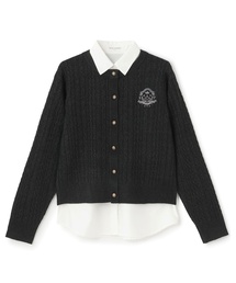 pom ponette junior | 【130cmあり】ニットカーディガン×シャツセット(カーディガン/ボレロ)
