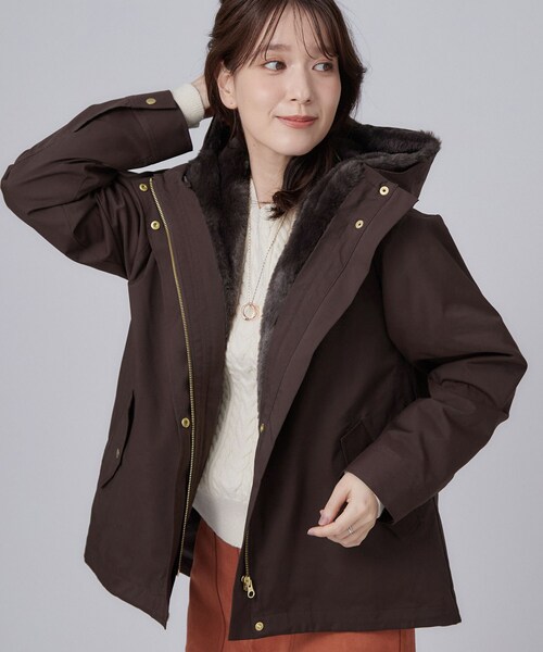 SHOO・LA・RUE(シューラルー)の「【洗濯機可/撥水/マルチWAY】ファーライナー付き 毎日欲張りマンパ(ブルゾン・レディース・ライトベージュ/ブラック/ブラウン系/ブラウン系その他・01/02/03/04)」の3枚目の写真
