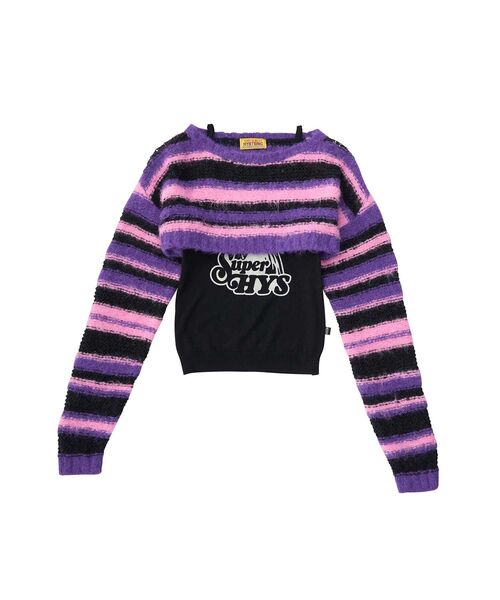 HYSTERIC GLAMOUR(ヒステリックグラマー)の「SUPER HYSアンサンブル プルオーバー&キャミソール(アンサンブル・レディース・レッド/パープル/ブラック・FREE)」の2枚目の写真