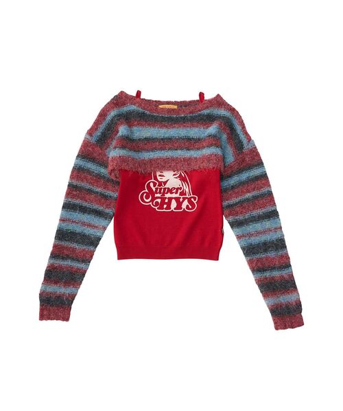 HYSTERIC GLAMOUR(ヒステリックグラマー)の「SUPER HYSアンサンブル プルオーバー&キャミソール(アンサンブル・レディース・レッド/パープル/ブラック・FREE)」の3枚目の写真