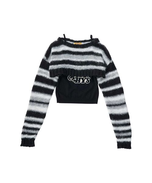 HYSTERIC GLAMOUR(ヒステリックグラマー)の「SUPER HYSアンサンブル プルオーバー&キャミソール(アンサンブル・レディース・レッド/パープル/ブラック・FREE)」の1枚目の写真