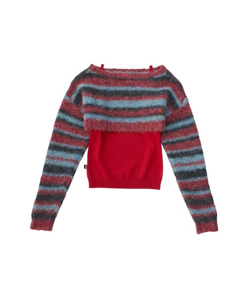 HYSTERIC GLAMOUR(ヒステリックグラマー)の「SUPER HYSアンサンブル プルオーバー&キャミソール(アンサンブル・レディース・レッド/パープル/ブラック・FREE)」の4枚目の写真
