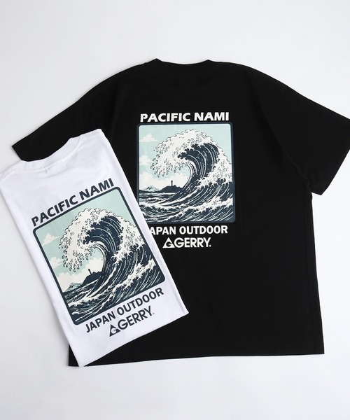GERRY(ジェリー)の「GERRY ジェリー バックプリント 半袖Tシャツ 富士山 波(Tシャツ/カットソー・メンズ・ホワイト/ブラック系その他/ブラック/ホワイト系その他・M/L)」の21枚目の写真