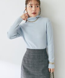 【チクチクしない】リブタートルニット