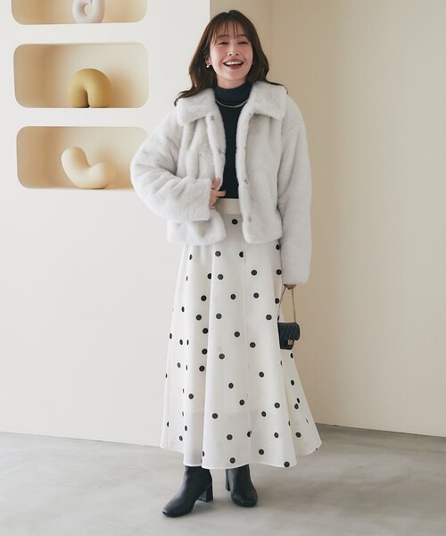 La boutique BonBon(ラブティックボンボン)の「リブタートルニット(ニット/セーター・レディース・サックスブルー/オフホワイト/ネイビー/ブラック・FREE)」の13枚目の写真