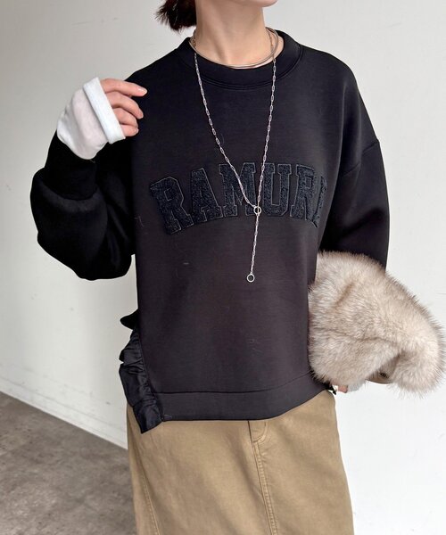 DouDou(ドゥドゥ)の「【WEB限定】ダンボールサイドフリルサガラ刺繍プルオーバー(Tシャツ/カットソー・レディース・ライトグレー/ブラック/ネイビー・FREE)」の11枚目の写真