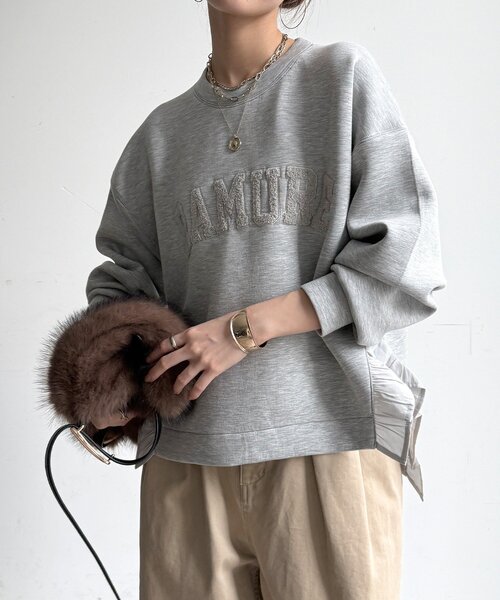 DouDou(ドゥドゥ)の「【WEB限定】ダンボールサイドフリルサガラ刺繍プルオーバー(Tシャツ/カットソー・レディース・ライトグレー/ブラック/ネイビー・FREE)」の20枚目の写真
