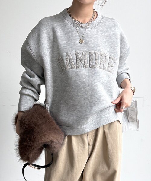 DouDou(ドゥドゥ)の「【WEB限定】ダンボールサイドフリルサガラ刺繍プルオーバー(Tシャツ/カットソー・レディース・ライトグレー/ブラック/ネイビー・FREE)」の21枚目の写真