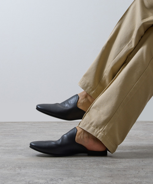 PADRONE(パドローネ)の「PADRONE パドローネ / FT CUTOFF SLIP-ON フラットソールカットオフスリッポンレザーシューズ / PU8394-2001(スリッポン・メンズ・ブラウン/ブラック・40/41/42)」の3枚目の写真