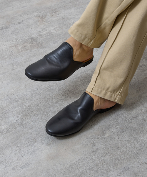 PADRONE(パドローネ)の「PADRONE パドローネ / FT CUTOFF SLIP-ON フラットソールカットオフスリッポンレザーシューズ / PU8394-2001(スリッポン・メンズ・ブラウン/ブラック・40/41/42)」の4枚目の写真
