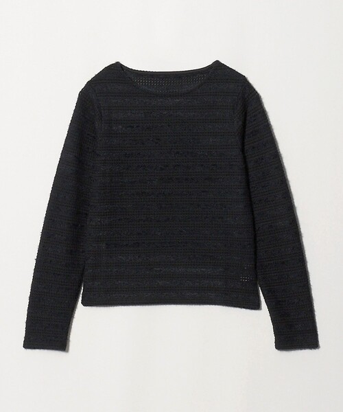 A DAY IN THE LIFE UNITED ARROWS（アデイインザライフユナイテッドアローズ）の「ジャガード ボーダー カットソー ＜A DAY IN THE LIFE＞（Tシャツ/カットソー・レディース・ライラック/ブラック/オフホワイト・FREE）」の2枚目の写真