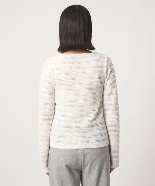 A DAY IN THE LIFE UNITED ARROWS（アデイインザライフユナイテッドアローズ）の「ジャガード ボーダー カットソー ＜A DAY IN THE LIFE＞（Tシャツ/カットソー・レディース・ライラック/ブラック/オフホワイト・FREE）」の7枚目の写真