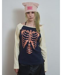 SETUP-EXE（セットアップイーエックスイー）の「SKELETON RAGLAN TOP / LEMON（Tシャツ/カットソー）」
