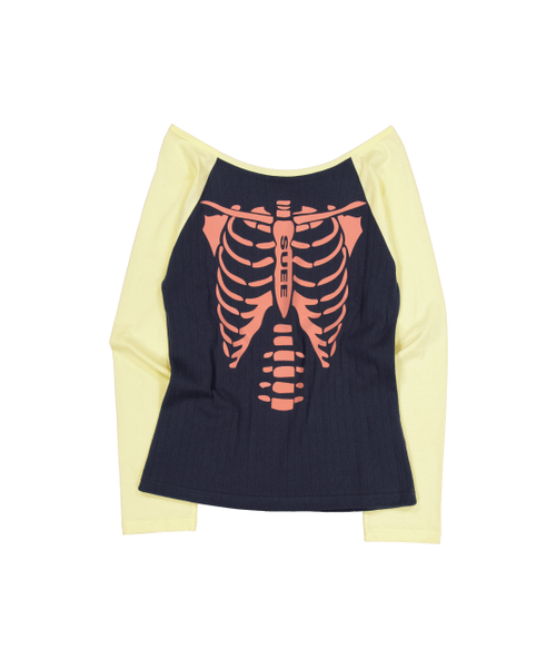 SETUP-EXE(セットアップイーエックスイー)の「SKELETON RAGLAN TOP / LEMON(Tシャツ/カットソー・レディース・その他・OS)」の5枚目の写真