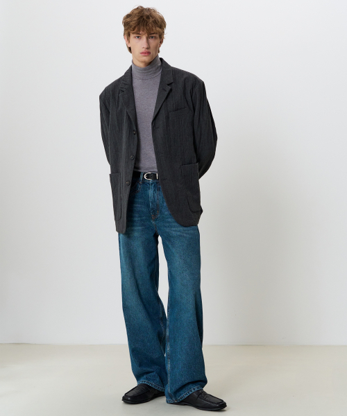 NOUN(ノウン)の「ウィンクル ブレイ (シャドウ チャコール)(テーラードジャケット・メンズ・チャコール・LARGE/MEDIUM)」の4枚目の写真