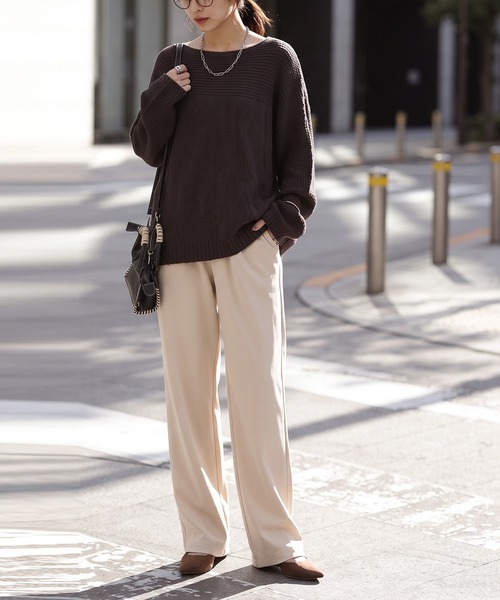 antiqua（アンティカ）の「接触冷感 テーパード タックパンツ（その他パンツ・レディース・グリーン/アイボリー/ネイビー/ブラック・M/L/S）」の7枚目の写真