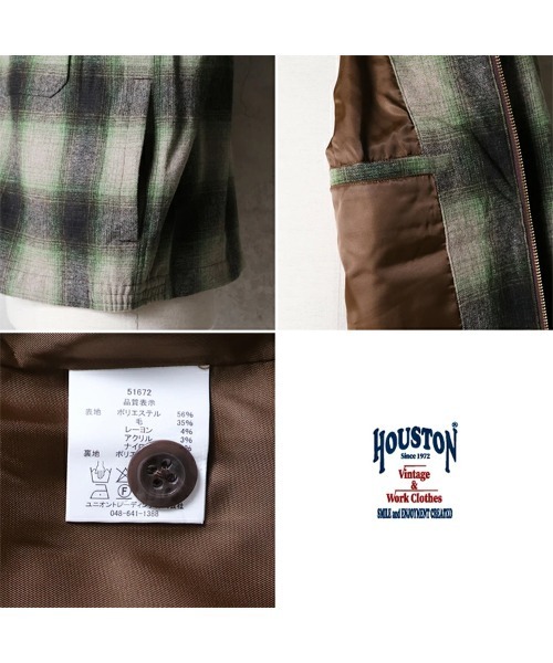 HOUSTON(ヒューストン)の「HOUSTON ヒューストン MIX WOOL BOARD SHIRT / ミックスウール フランネル CPOジャケット(ブルゾン・メンズ・ブラック/ブルー/ブラウン・M/L/XL)」の8枚目の写真