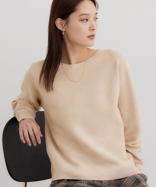 THE SHOP TK (ザ ショップ ティーケー )の「【毛玉防止/蓄熱/洗える】美映えガーターニット(ニット/セーター・レディース・ブラック/ダークグリーン/ボルドー/ブルー系その他7/イエロー/ナチュラル/ピンク系その他2・14/13/11/12)」の3枚目の写真