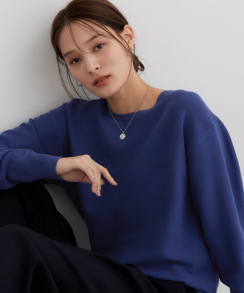 THE SHOP TK (ザ ショップ ティーケー )の「【毛玉防止/蓄熱/洗える】美映えガーターニット(ニット/セーター・レディース・ブラック/ダークグリーン/ボルドー/ブルー系その他7/イエロー/ナチュラル/ピンク系その他2・14/13/11/12)」の5枚目の写真