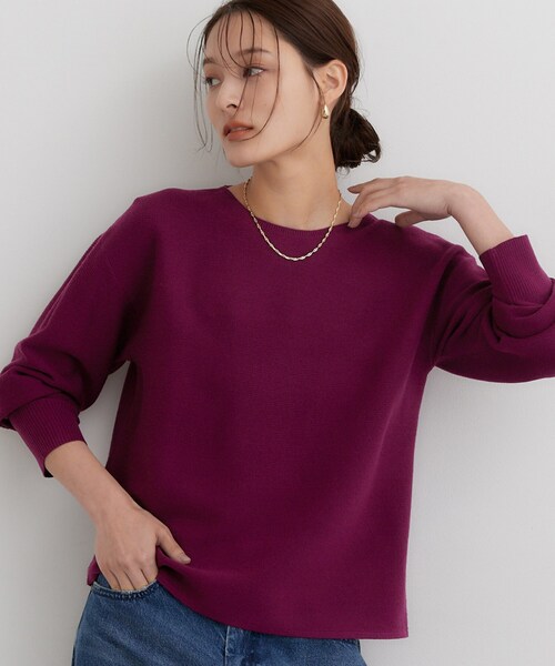 THE SHOP TK (ザ ショップ ティーケー )の「【毛玉防止/蓄熱/洗える】美映えガーターニット(ニット/セーター・レディース・ブラック/ダークグリーン/ボルドー/ブルー系その他7/イエロー/ナチュラル/ピンク系その他2・14/13/11/12)」の7枚目の写真