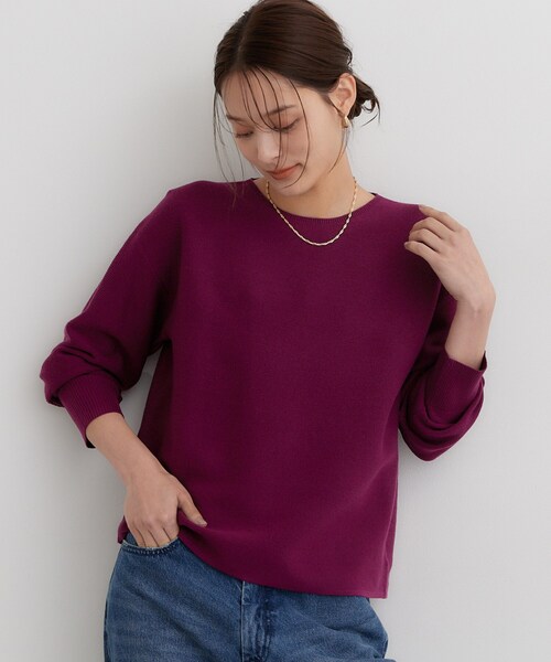 THE SHOP TK (ザ ショップ ティーケー )の「【毛玉防止/蓄熱/洗える】美映えガーターニット(ニット/セーター・レディース・ブラック/ダークグリーン/ボルドー/ブルー系その他7/イエロー/ナチュラル/ピンク系その他2・14/13/11/12)」の19枚目の写真