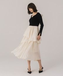 RUFFLE COMBINATION DRESS