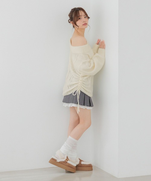 Heather(ヘザー)の「【メルティシリーズ】ケーブルニット 1099941(ニット/セーター・レディース・アイボリー/ピンク/ベージュ・FREE)」の8枚目の写真