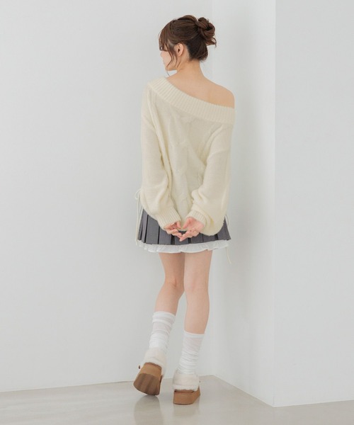 Heather(ヘザー)の「【メルティシリーズ】ケーブルニット 1099941(ニット/セーター・レディース・アイボリー/ピンク/ベージュ・FREE)」の9枚目の写真