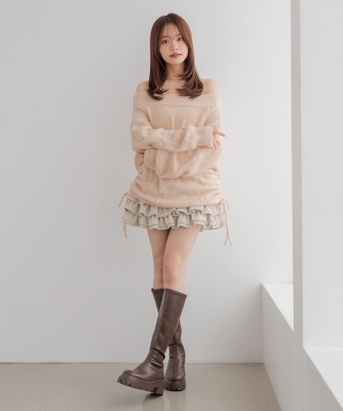 Heather(ヘザー)の「【メルティシリーズ】ケーブルニット 1099941(ニット/セーター・レディース・アイボリー/ピンク/ベージュ・FREE)」の12枚目の写真