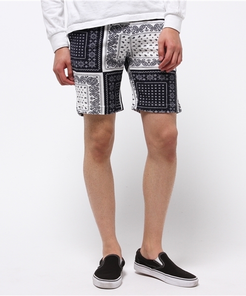 UP START(アップスタート)の「T/Cミニ裏毛プリントショートパンツ(その他パンツ・メンズ・ネイビー/ブラック/グレー・LARGE/MEDIUM)」の3枚目の写真