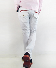 カラージッパーストレッチスキニーパンツ