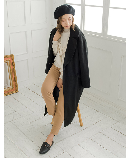 Re Edit リエディ の ドロップショルダーシャギーロングコート 16秋新作 16aw展示会 リエディオリジナル Re Edit リエディ チェスターコート Wear