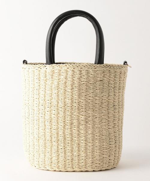 green label relaxing（グリーンレーベルリラクシング）の「[WEB限定]CB ツツガタ 2WAY かごバッグ（かごバッグ・レディース・オフホワイト/モカ・FREE）」の16枚目の写真