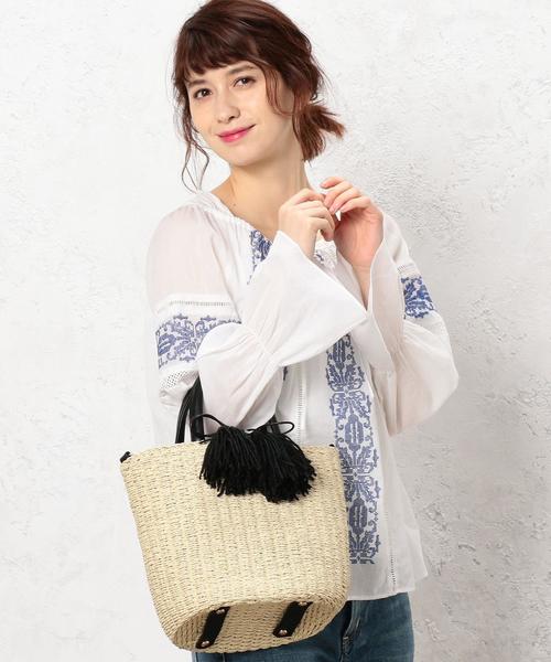 green label relaxing（グリーンレーベルリラクシング）の「[WEB限定]CB ツツガタ 2WAY かごバッグ（かごバッグ・レディース・オフホワイト/モカ・FREE）」の17枚目の写真